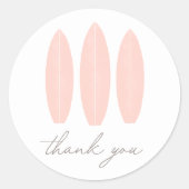 Baby aan boord Roze SurfboardBaby shower Ronde Sticker (Voorkant)