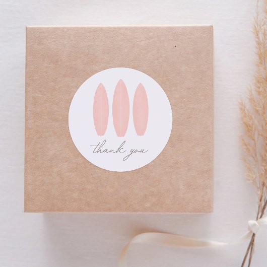 Baby aan boord Roze SurfboardBaby shower Ronde Sticker