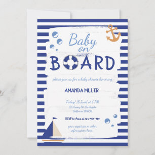 Baby aan boord! Sailor Marine Blue Baby shower Kaart