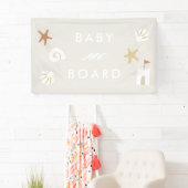 ‘Baby aan boord’ Sandy Beach Pool Baby shower Spandoek (Insitu)