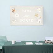 ‘Baby aan boord’ Sandy Beach Pool Baby shower Spandoek (Beurs)