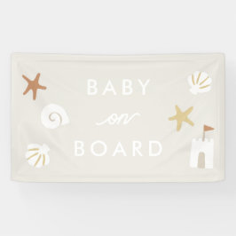 ‘Baby aan boord’ Sandy Beach Pool Baby shower Spandoek