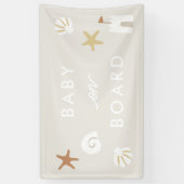 ‘Baby aan boord’ Sandy Beach Pool Baby shower Spandoek (Verticaal)