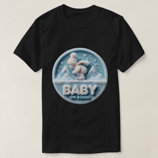 Baby aan boord Skateboard aankondiging T-shirt (Design voorkant)