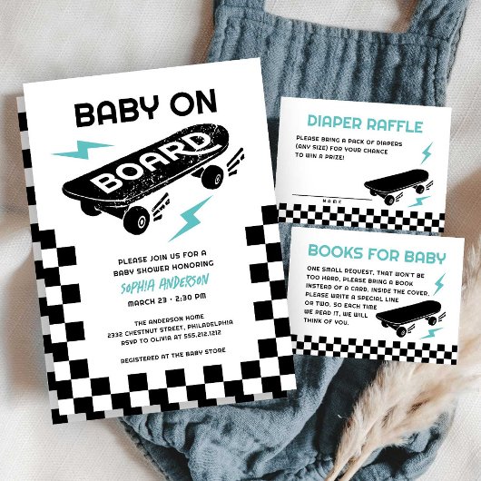 Baby aan boord Skateboard Baby shower Kaart