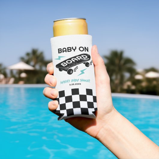 Baby aan boord Skateboard Baby shower Koelboxxen Seltzer Blikjeskoeler (Insitu Zwembad)