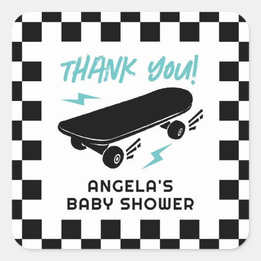 Baby aan boord Skateboard Baby shower Sticker Labe (Voorkant)