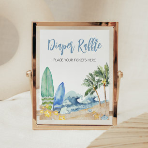 Baby Aan boord Strand Baby shower Luier Raffle Poster