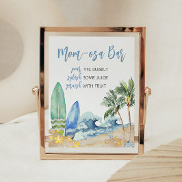 Baby aan boord Strand Baby shower Moeder Osa Bar Poster