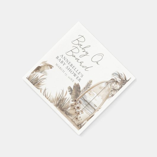 Baby aan Boord Strand Baby Shower Servet (Hoek)