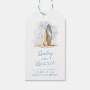 Baby aan boord Summer Boy Baby shower Cadeaulabel