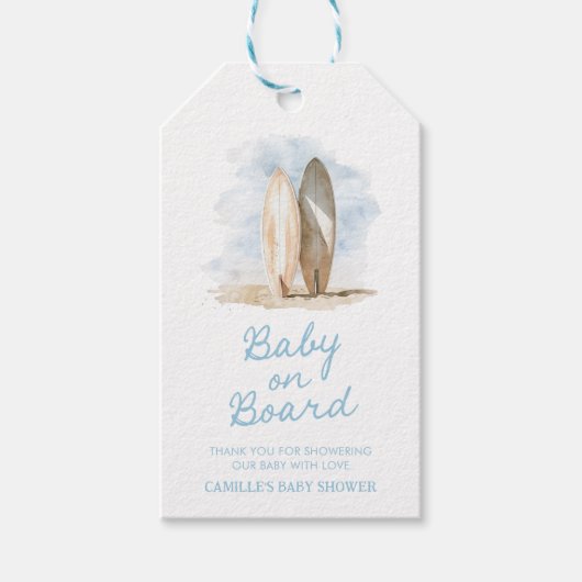 Baby aan boord Summer Boy Baby shower Cadeaulabel (Voorkant)