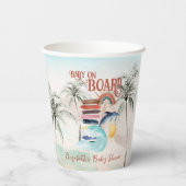 Baby aan boord | SURF BABY SHOWER Papieren Bekers (Achterkant)
