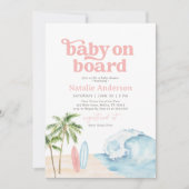 Baby aan boord Surf Baby shower uitnodiging (Voorkant)