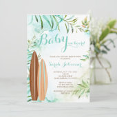 Baby aan boord Surf Baby shower Uitnodiging (Staand voorkant)
