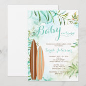 Baby aan boord Surf Baby shower Uitnodiging (Voorkant / Achterkant)