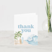 Baby aan boord Surf Beach Baby shower Bedankkaart (Voorkant)