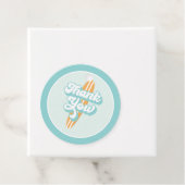Baby aan boord Surf Beach Baby shower Classic Rond Bedankjes Labels (In situ)