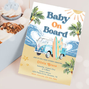 Baby aan boord Surf Beach Baby shower Kaart
