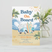 Baby aan boord Surf Beach Baby shower Kaart (Staand voorkant)