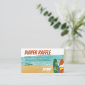 Baby Aan boord Surf Beach Baby shower Luier Spel Informatiekaartje (Staand voorkant)