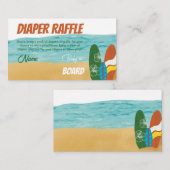 Baby Aan boord Surf Beach Baby shower Luier Spel Informatiekaartje (Voorkant / Achterkant)