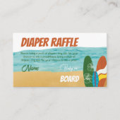 Baby Aan boord Surf Beach Baby shower Luier Spel Informatiekaartje (Voorkant)