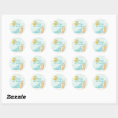 Baby aan boord Surf Beach Baby shower Ronde Sticker (Vel)