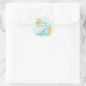 Baby aan boord Surf Beach Baby shower Ronde Sticker (Tas)