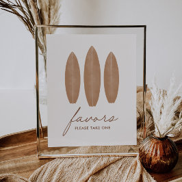 Baby aan boord Surfboard Baby shower Favors Sign Poster