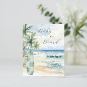 Baby aan boord Surfboard Baby shower uitnodiging (Staand voorkant)
