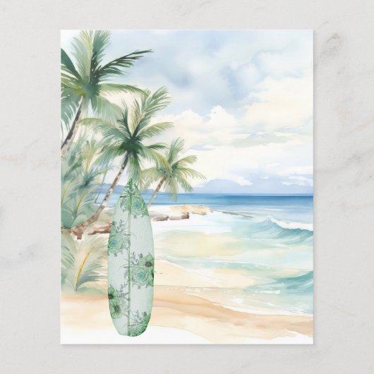 Baby aan boord Surfboard Baby shower uitnodiging (Achterkant)