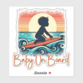 Baby Aan boord Surfboard, Baby Surfing, Surven Dec Sticker (Vel)