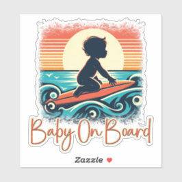 Baby Aan boord Surfboard, Baby Surfing, Surven Dec Sticker