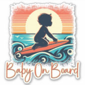 Baby Aan boord Surfboard, Baby Surfing, Surven Dec Sticker (Voorkant)