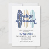 Baby aan boord Surfboard Beach Baby shower Invitat Kaart (Voorkant)