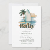 Baby aan boord Surfboard Beach Baby shower Kaart (Voorkant)
