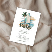 Baby aan boord Surfboard Beach Baby shower Kaart