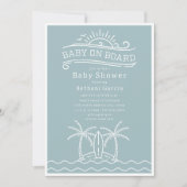 Baby Aan boord Surfboard Beach Blue Baby shower Kaart (Voorkant)