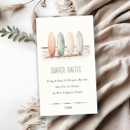 Baby aan boord Surfboard Luier Raffle Baby shower Informatiekaartje