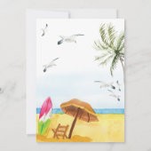 Baby aan boord Surfboard Summer Beach Baby shower Kaart (Achterkant)