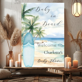 Baby aan boord surfboard welkom Baby shower Poster