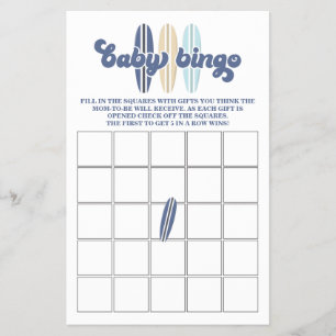 Baby aan boord Surfen Baby shower Bingo Flyer