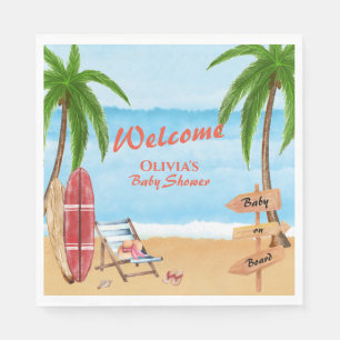  Baby aan boord Surfen Baby shower Welkom Servet