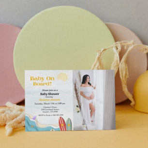 Baby aan boord Surfen Beach baby shower Kaart