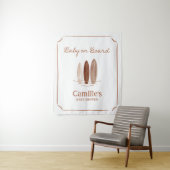 Baby aan boord Surfen Douche Welkom Tapestry Wandkleed (In situ)