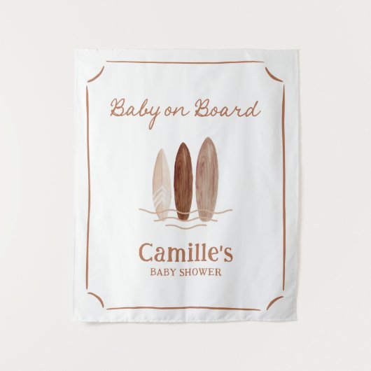 Baby aan boord Surfen Douche Welkom Tapestry Wandkleed (Voorkant)