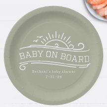Baby Aan boord Surfen Groen Baby shower