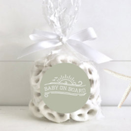 Baby Aan boord Surfen Groen Baby shower Ronde Sticker