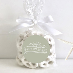 Baby Aan boord Surfen Groen Baby shower Ronde Sticker